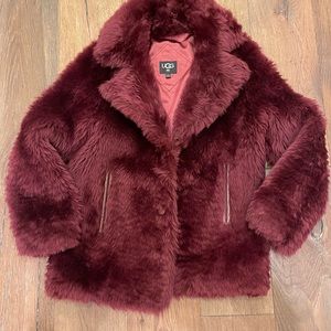 UGG Lianna Short Shearling Coat Small